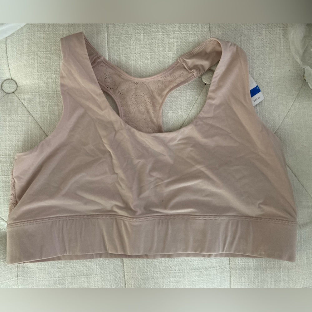 Natori Bliss Perfection Nude Lace Back Bralette-New With Tags-Size XL